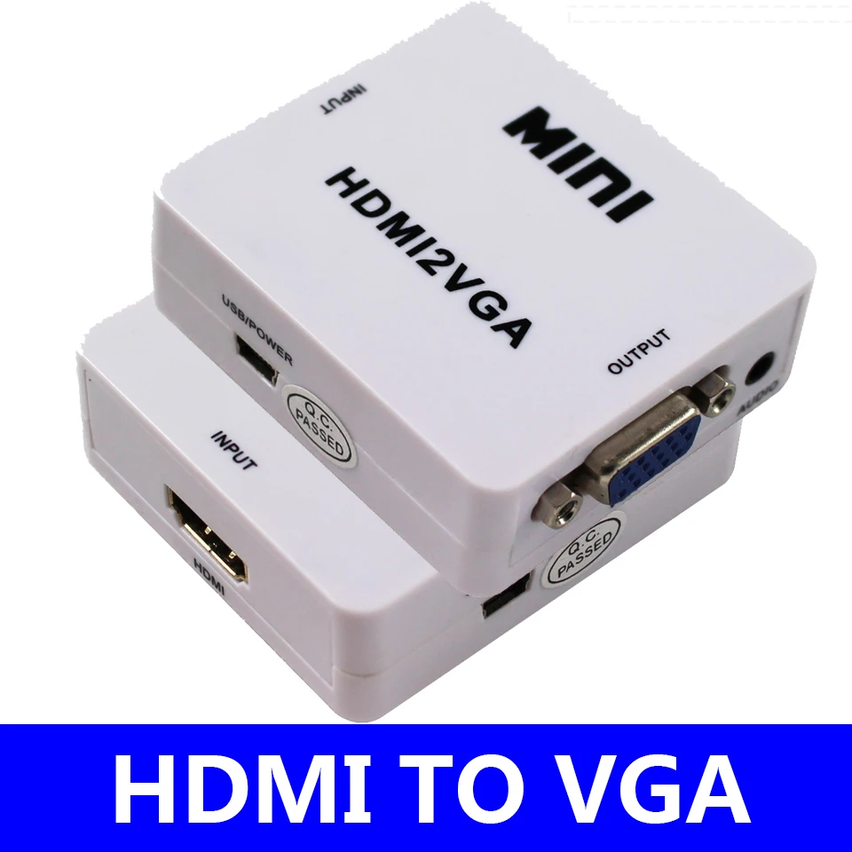

HD 1080P HDMI-compatible To VGA 3.5mm Audio Female Converter Adapter for Tablet laptop PC TV Projector