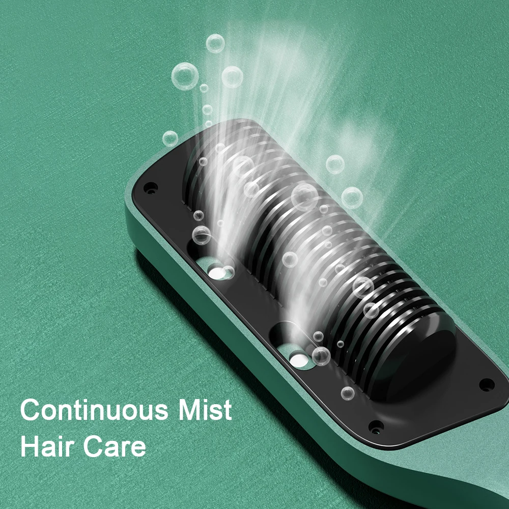 Steam Hair Straightener Brush 2‑in‑1 Hot Hair Comb 30s Fast Heating Anti‑Scald Straightening Curling Iron for Women Hair Care