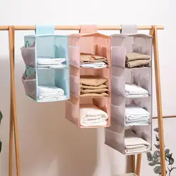 Hanging Wardrobe Organizer, Foldable Bedroom Organizer for Bras, Underwear, Socks and Accessories - Space Saving Installation