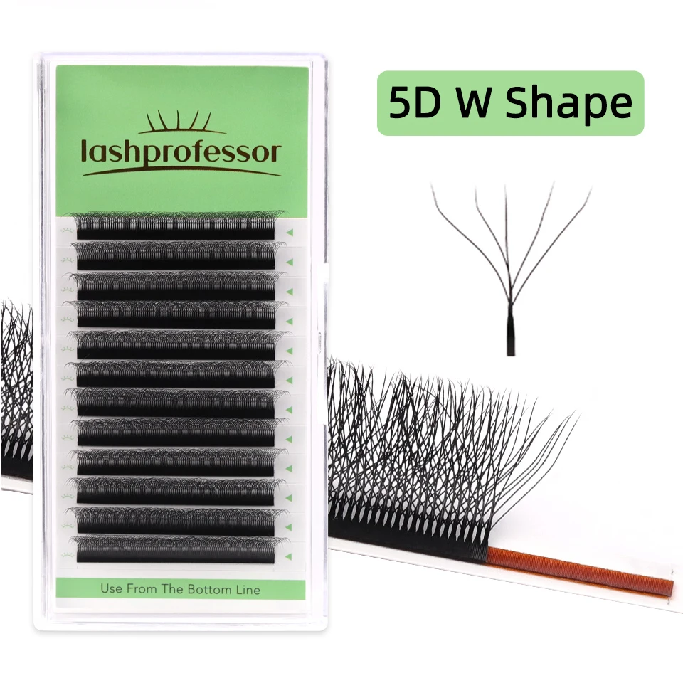 NEUE braune 4D W-förmige Wimpernverlängerung Premium vorgefertigte Volumenfächer Wimpernblüte automatische blühende Kleeblatt-Make-up gefälschte Wimpern – Detail 13