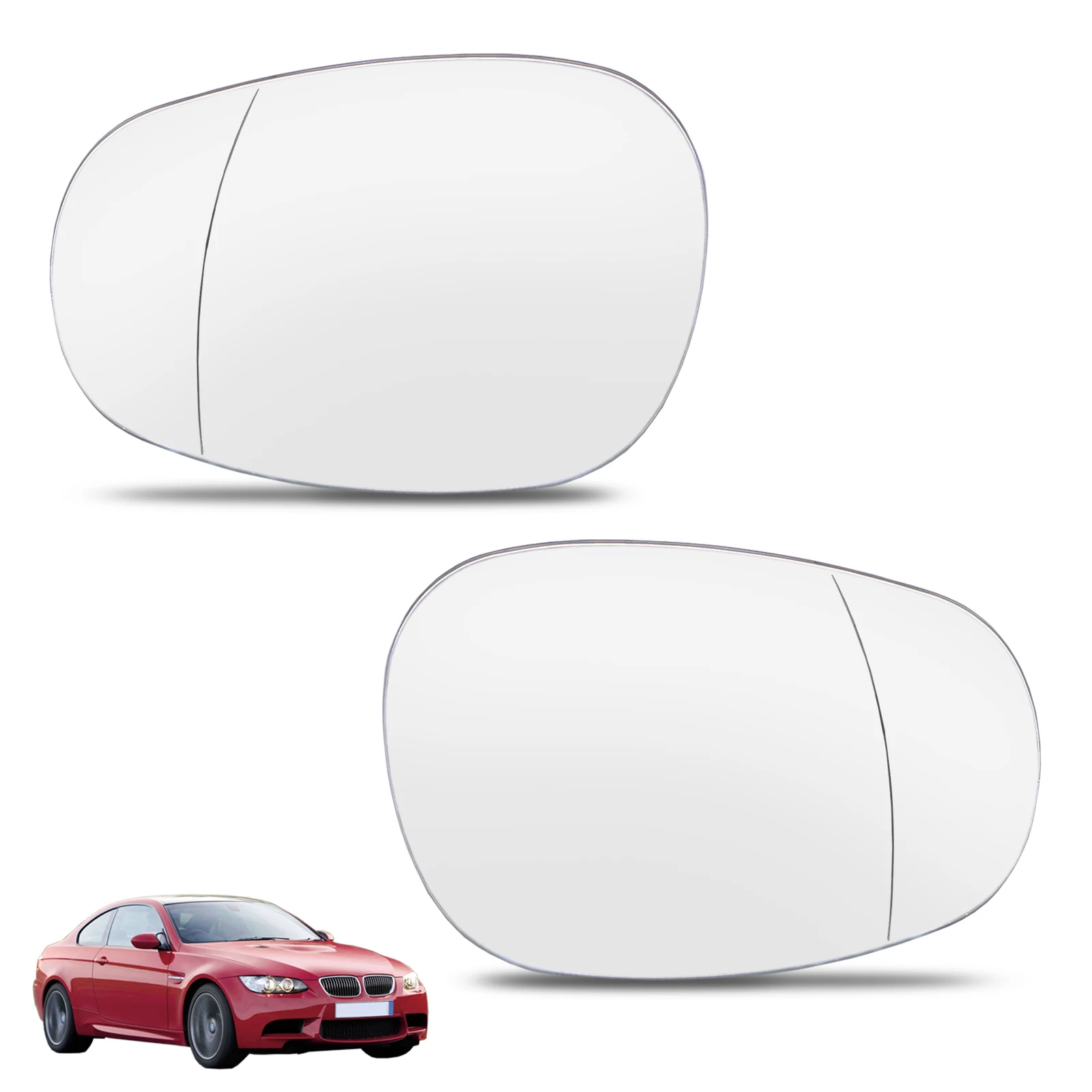 

Rear View Side Rearview Mirror Glass Door Wing Mirror Stick On No Based Replacement Convex For BMW E90 E92 E93 M3 E80 E81 E87