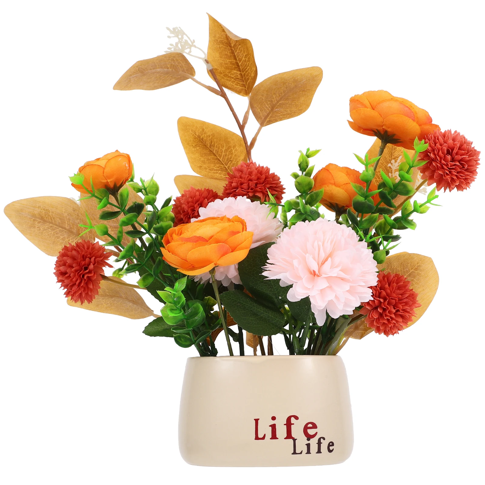 

Simulated Floral Ornaments Artificial Plants Lifelike Potted Lotus Ceramic Cloth Decorative Living Room Office Shop
