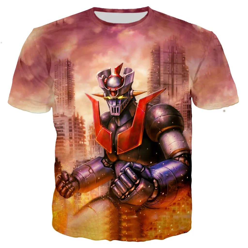 3D Print Japanese Robot T-Shirts Mazinger Z Streetwear Fashion Oversized T Shirt Kids Boys Girls Cartoon Tees Tops Clothing