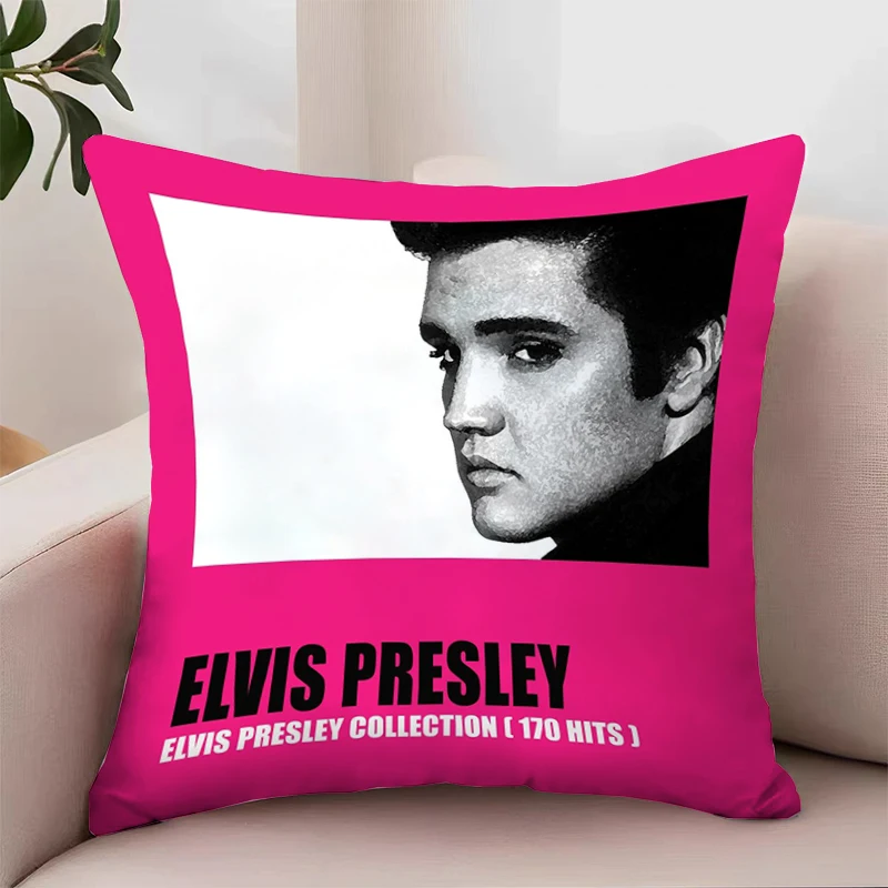 

45x45 Cushion Cover for Living Room Cushions E-Elvis Presley Fan Gifts Covers for Bed Pillows Pillow Cases Decorative Home Decor