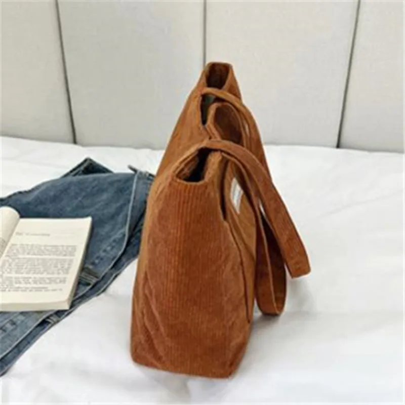Damen-Cord-Tragetasche, Lässige Große Mode-Unterarmtasche für Ausgehzwecke, Minimalistische Handtaschen Schultertasche – Detail 25