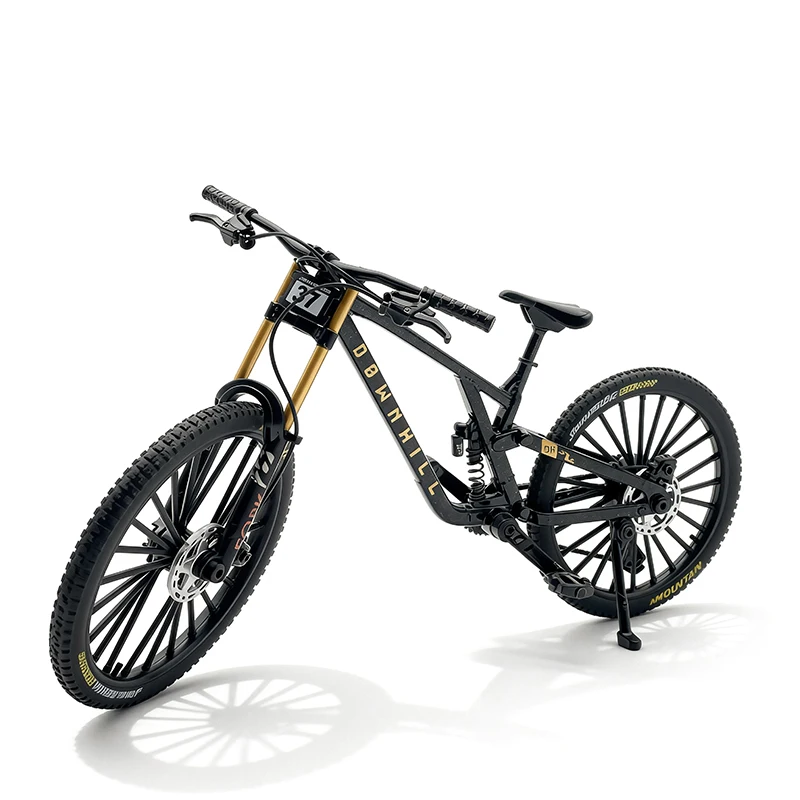 1:8 Maßstab Legierung Mountainbike Miniaturmodell mit Doppel-Stoßdämpfern, abnehmbare Desktop-Dekoration, Geschenk für Fahrrad-Enthusiasten