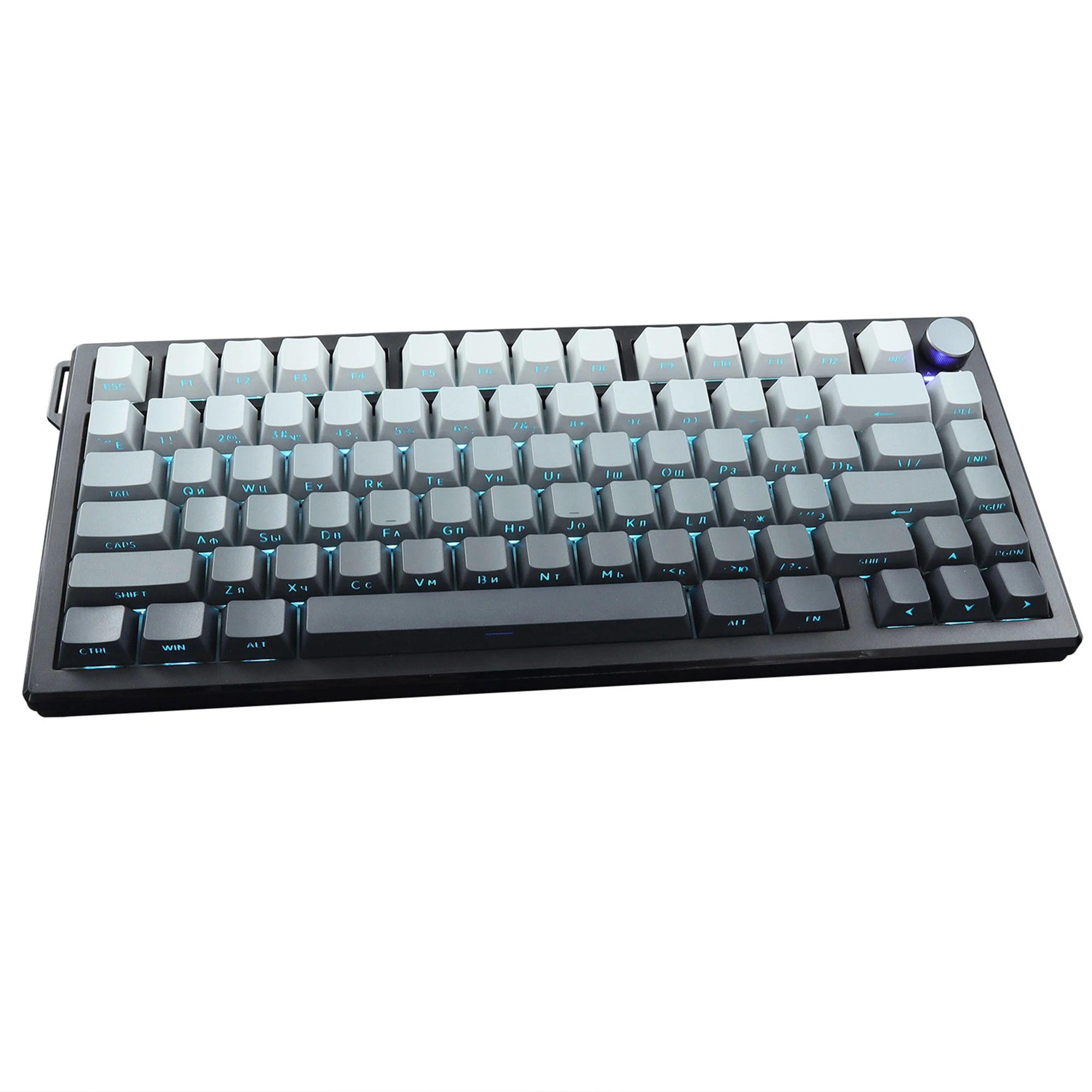 135 Keys Russian Sidelit Black White Cherry Profile PBT Double Shot Keycaps for 61/84/87/104/108 MX Mechanical Keyboards