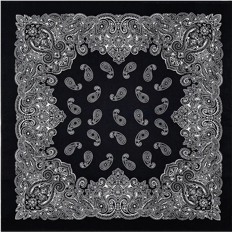 Fashion Hip Hop Cotton Square Neck Scarf Cashew Paisley Print Bandanas Kerchief Women Headband Unisex Men Mask Handkerchief Gift