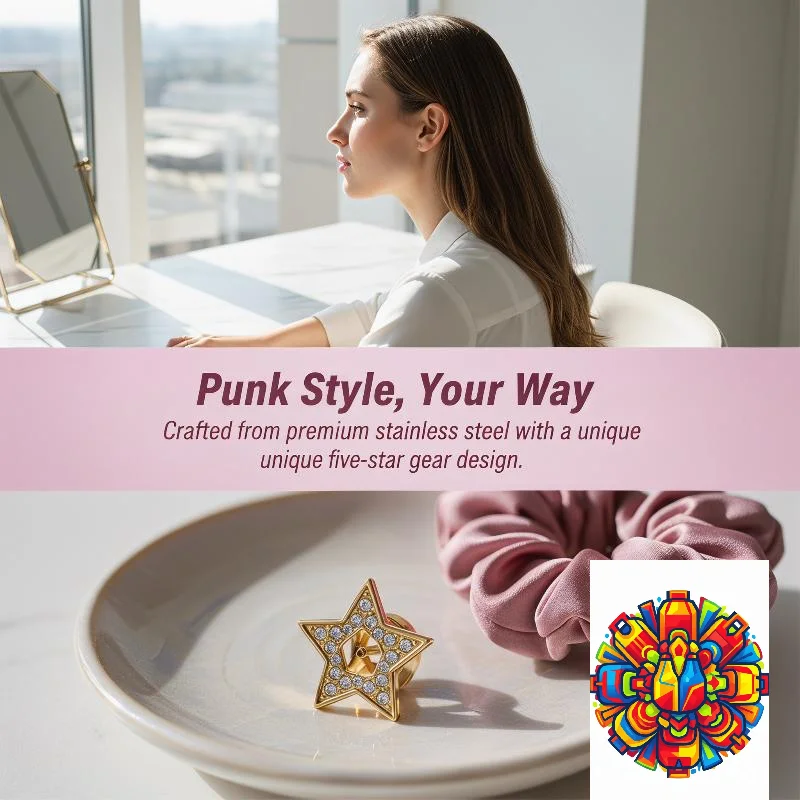 Fast and Safe Disposable Ear Piercing Tool with Zircon Butterfly Earrings in Stainless Steel