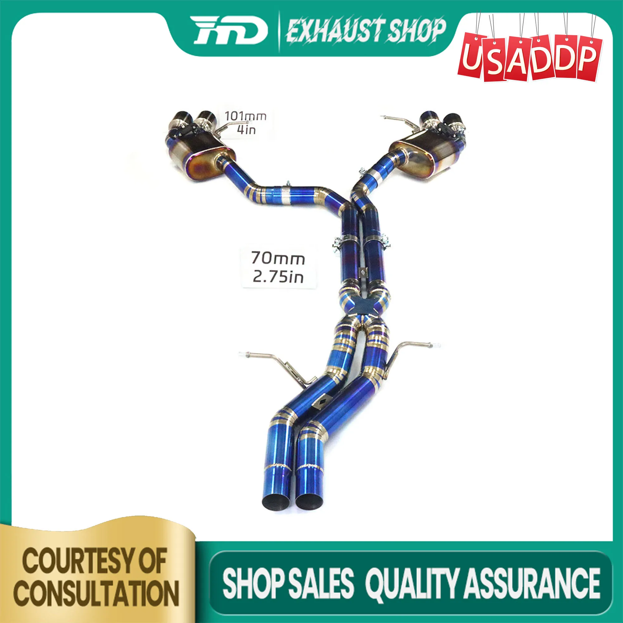 

HMD Catback for Porsche Macan 3.0T Electronic valve Muffler Tips Exhaust system Ti Replacement installation