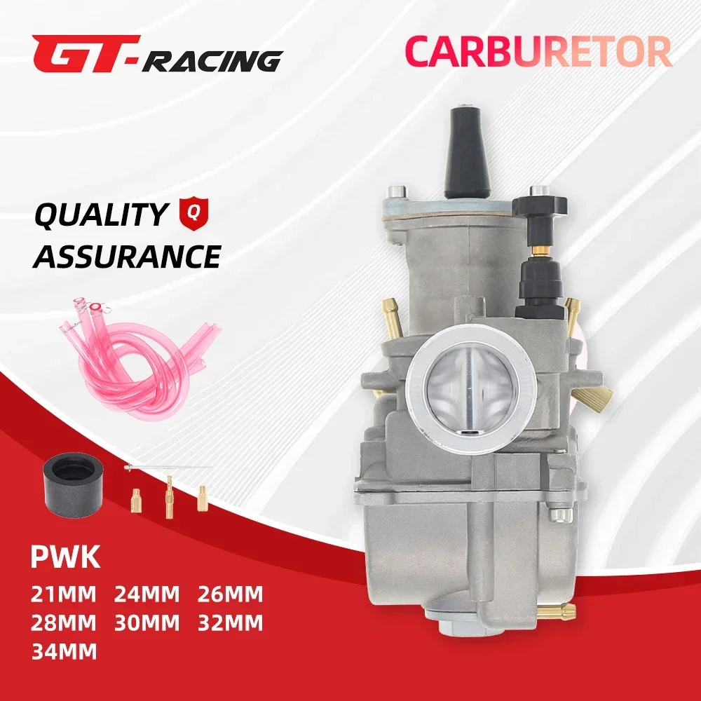 GT RACING Universal PWK 21 24 26 28 30 32 34mm PWK Motorcycle Carburetor Power Injection, for Racing Mikuni Koso ATV Yamaha