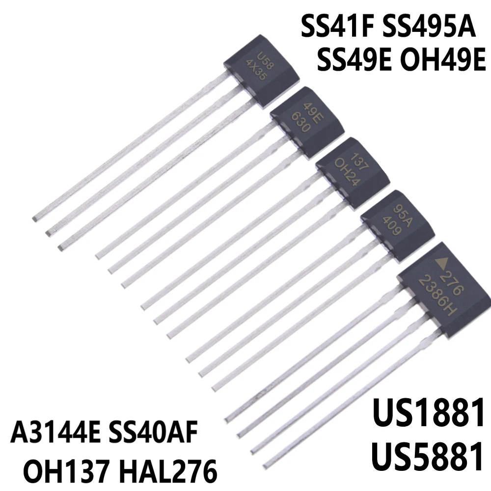 10/50/100/1000PCS US1881 Hall sensor 49E Hall element SS49E OH49E A3144E SS40AF SS41F SS495A  OH137 HAL276 Hall Effect Sensor