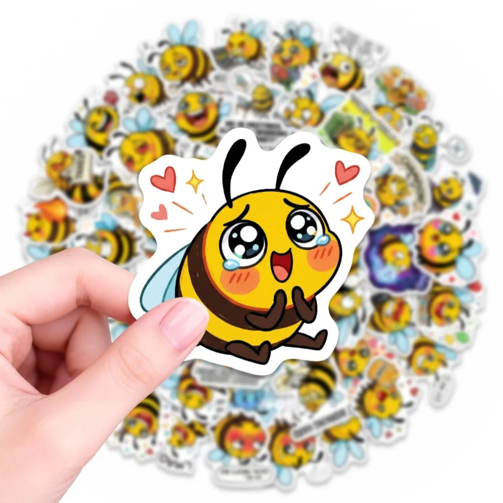 

10/50PCS Kawaii Cartoon Bee PVC Graffiti Stickers Aesthetic Children's DIY Decoration Scrapbooking Hand Accounting Materials