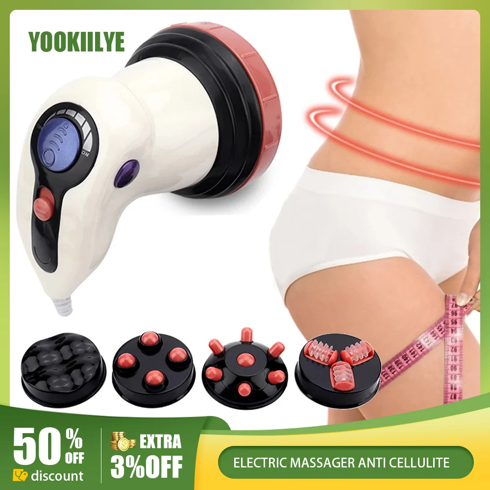 4in1 Body Electric Massager Anti Cellulite Portable Fat Slimming Health Care Massage Device Vibration Cervical Spine Neck Waist