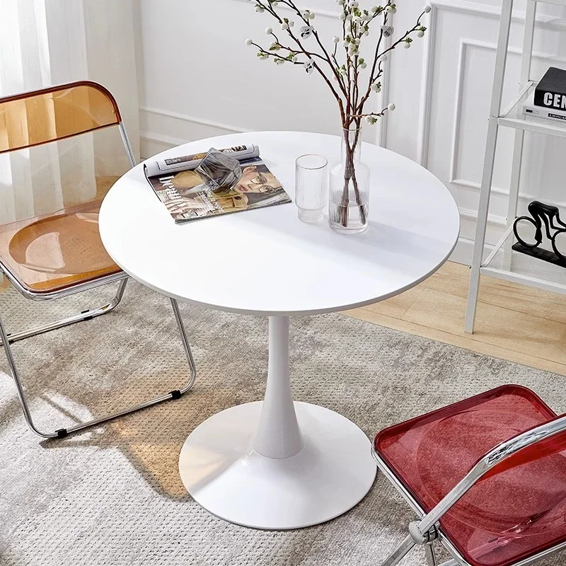 INS Modern White Simple Nordic Round Table Home Balcony Bedroom Bedside Coffee Table Round Table