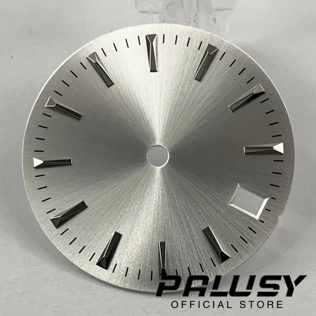 28.5mm NH35 Silver Gray Black Watch Dial for NH35/NH35A/4R/7S Movement Watch Faces Replacement Parts