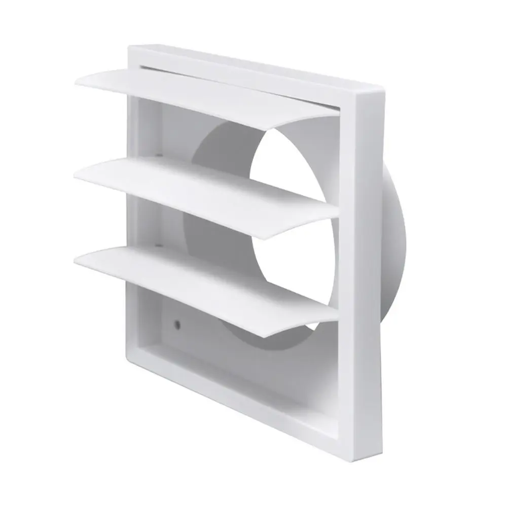Vent Systems White Vent Cover Grille With Screen One-Directional Dryer Vent Hood Plastic Louvered Dryer Duct Vent Cover