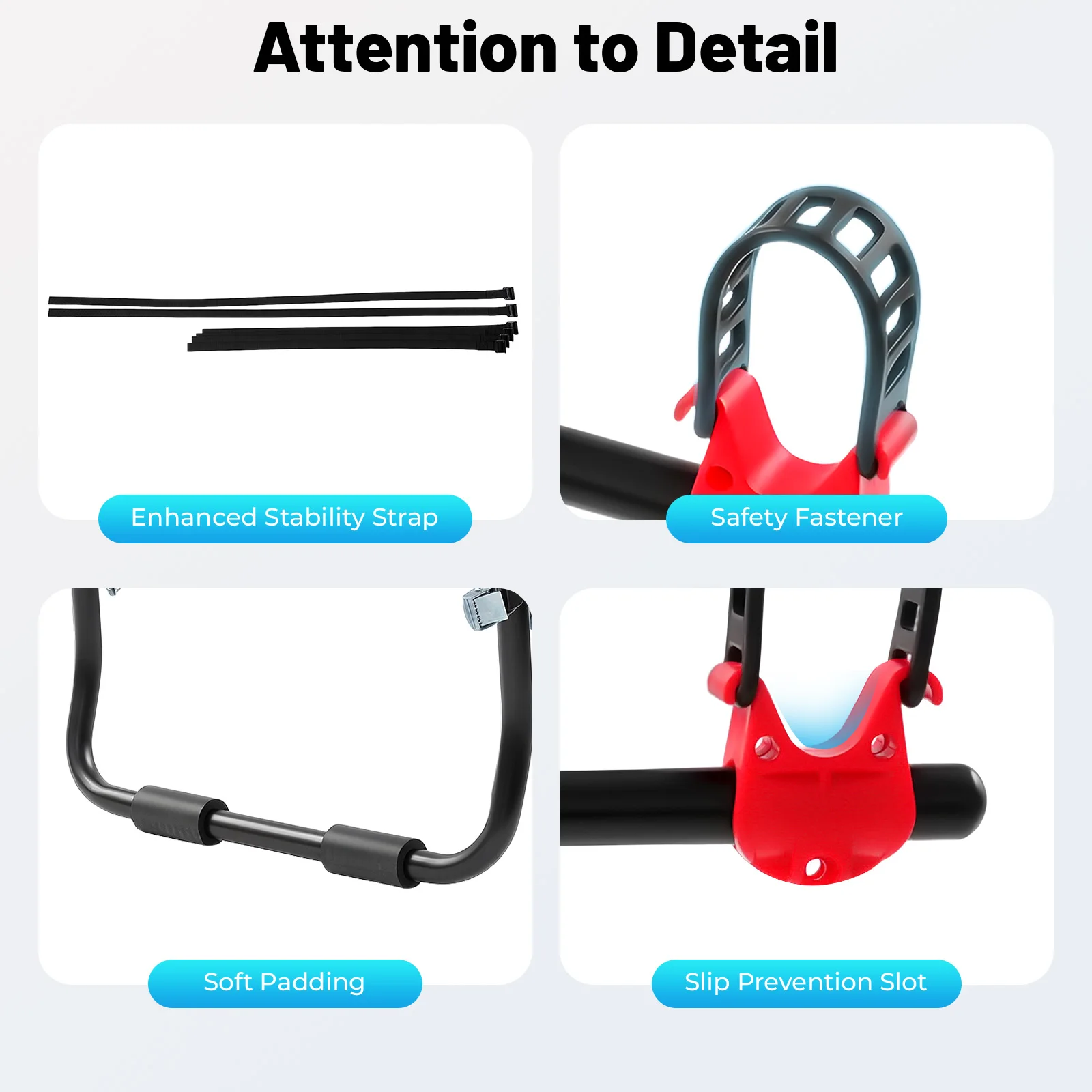 3-Bike Car Rack, Carbon Steel, Trunk Mount Bike Rack, Holds 44lbs, with Thick Padding, Universal Fit, for SUV & Sedan