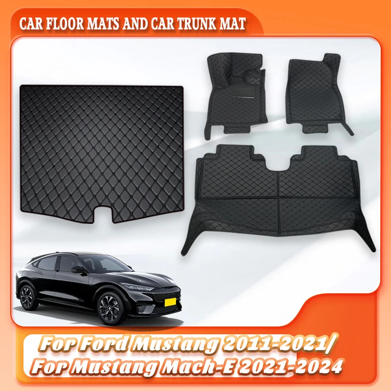 

Коврики для пола автомобиля и коврик в багажник для Ford Mustang и Mustang Mach-E 2011-2024, водонепроницаемые, всепогодные, аксессуары для салона автомобиля