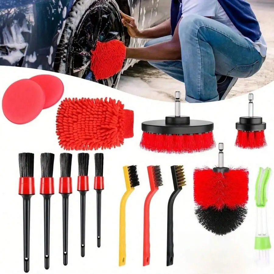 Car Cleaning Brush Set, Drill Bit Accessory Set, Electric Car Wash Brush Cleaning Tool Set, Car Wash Set, Car Cleaning Set,