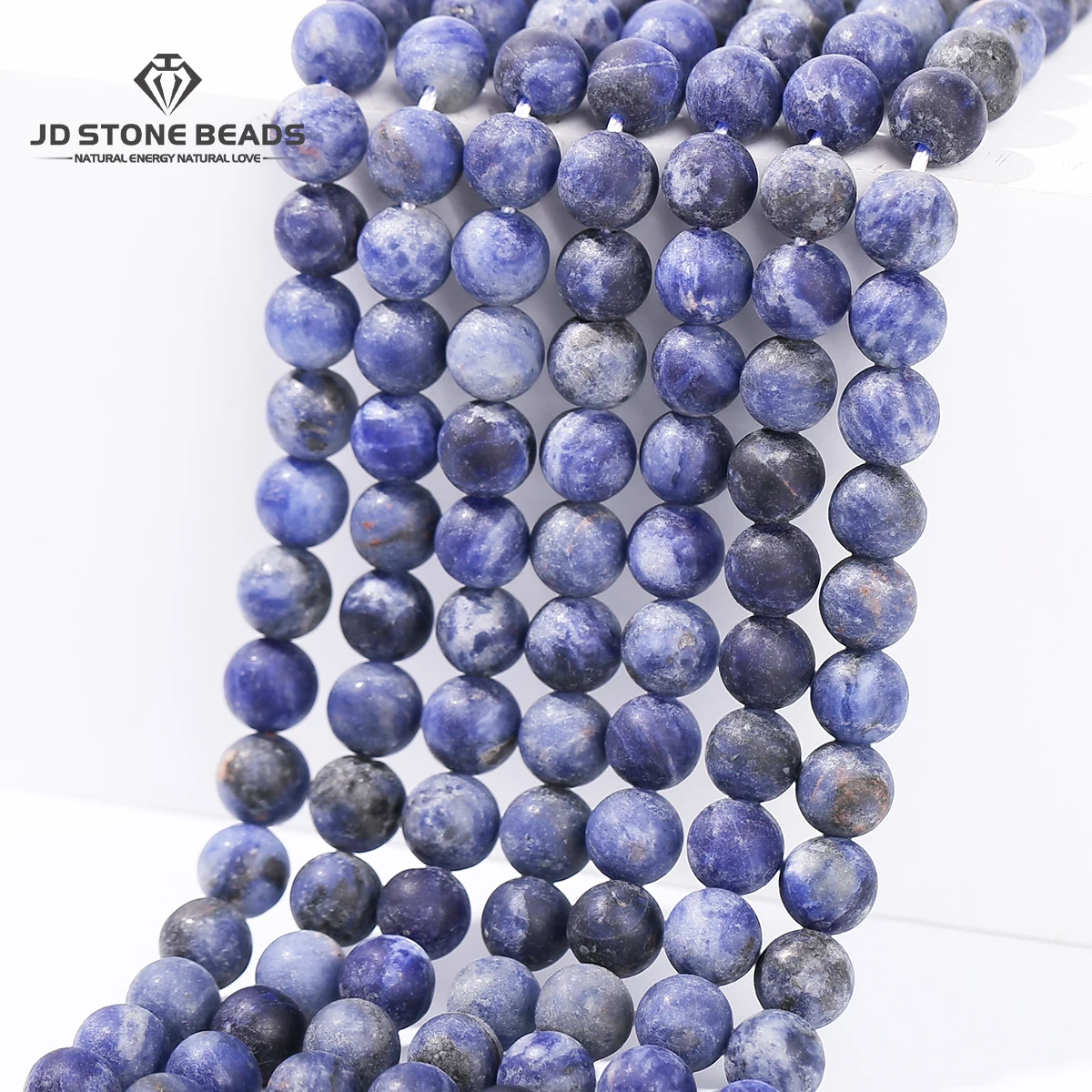 

5A Natural Stone Matte Blue Sodalite Bead Round Loose Spacer Frosted Bead for Jewelry Making DIY Bracelet Necklace Accessory