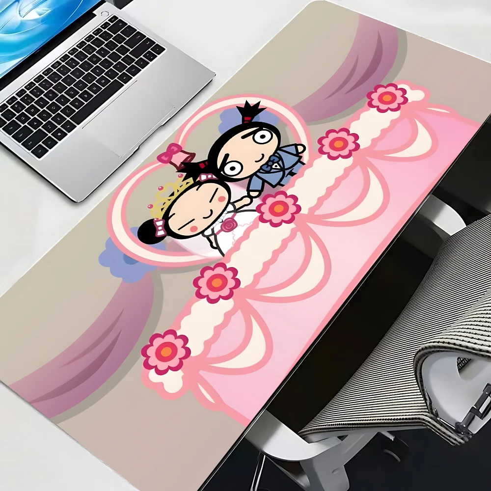 Chinese Doll Pucca And Garu Mousepad Mause Pad Mouses Rug Office Accessories Desk Mat Mousepad Keyboard Gaming Pc Mats Xxl Large