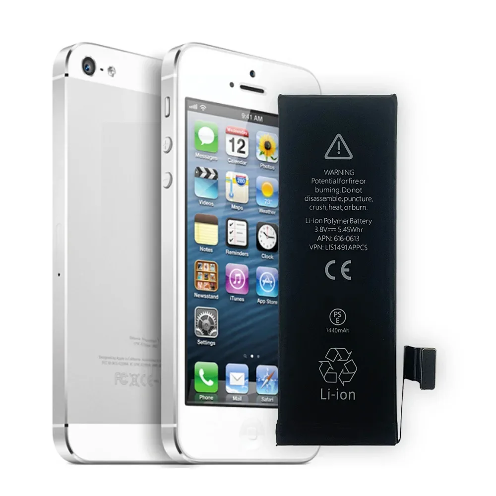 Latest Replacement Battery For IPhone 5G 5 A1429 A1428 A1442 1440mAh Phone Internal Lithium Li-ion Batteries + Free Tool