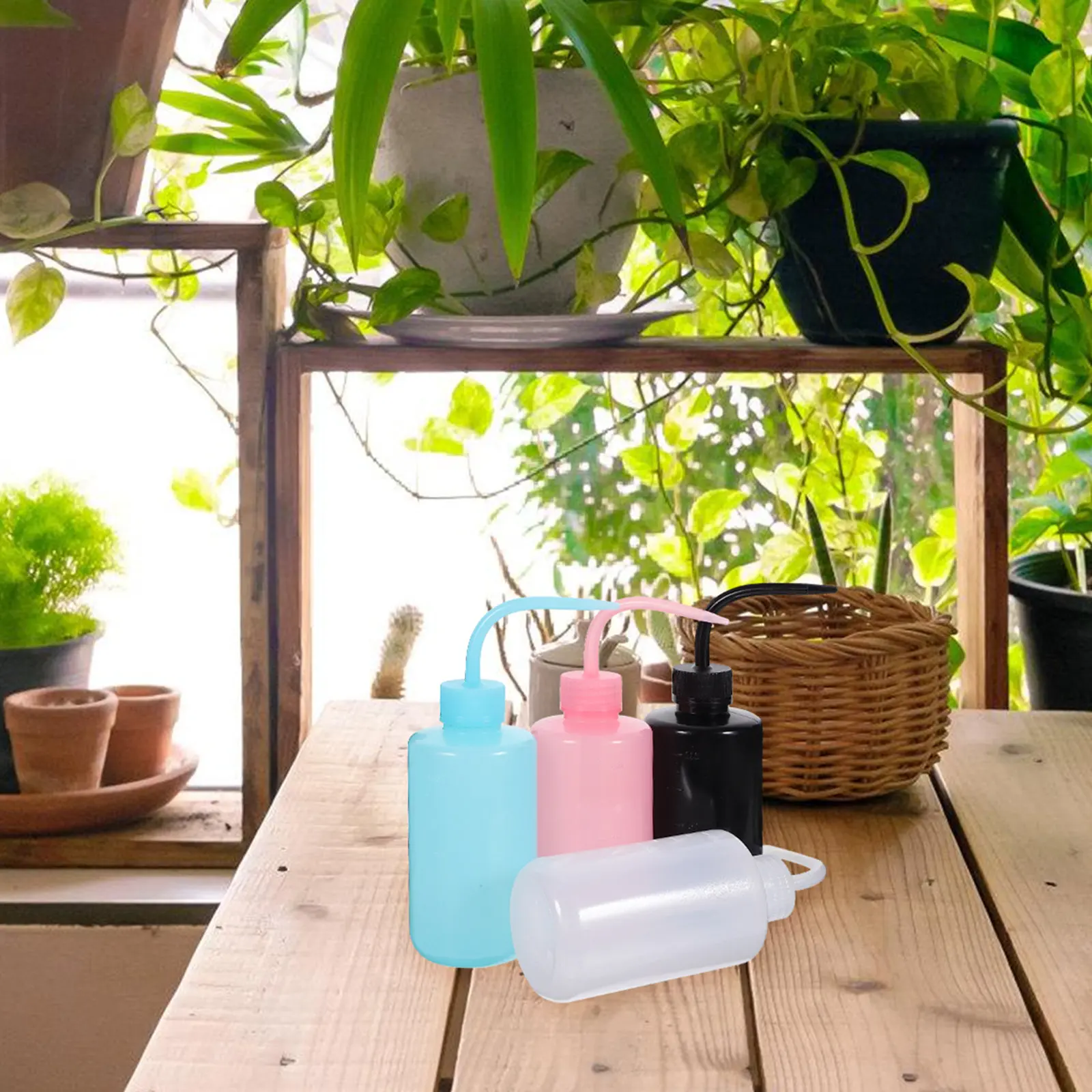 

12Pcs Narrow Mouth Watering Bottles Flower Bend Mouth Squeeze Portable Plastic Bottles Gardening Tool for Plants