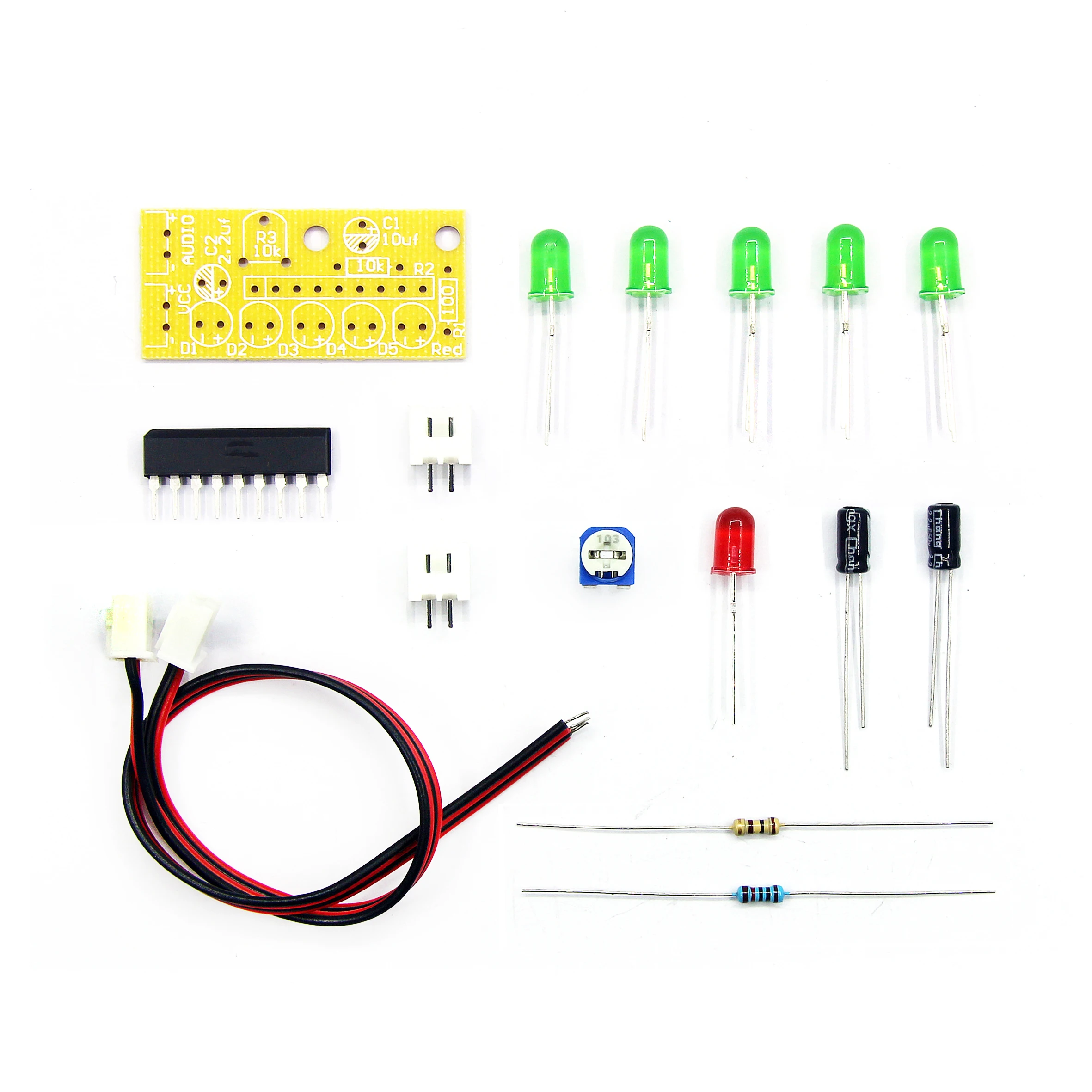5/10PCSElectronic DIY Kit KA2284 DIY KIT Audio Level Indicator Suite Trousse Parts 5mm RED Green LED Level Indicating 3.5-12V