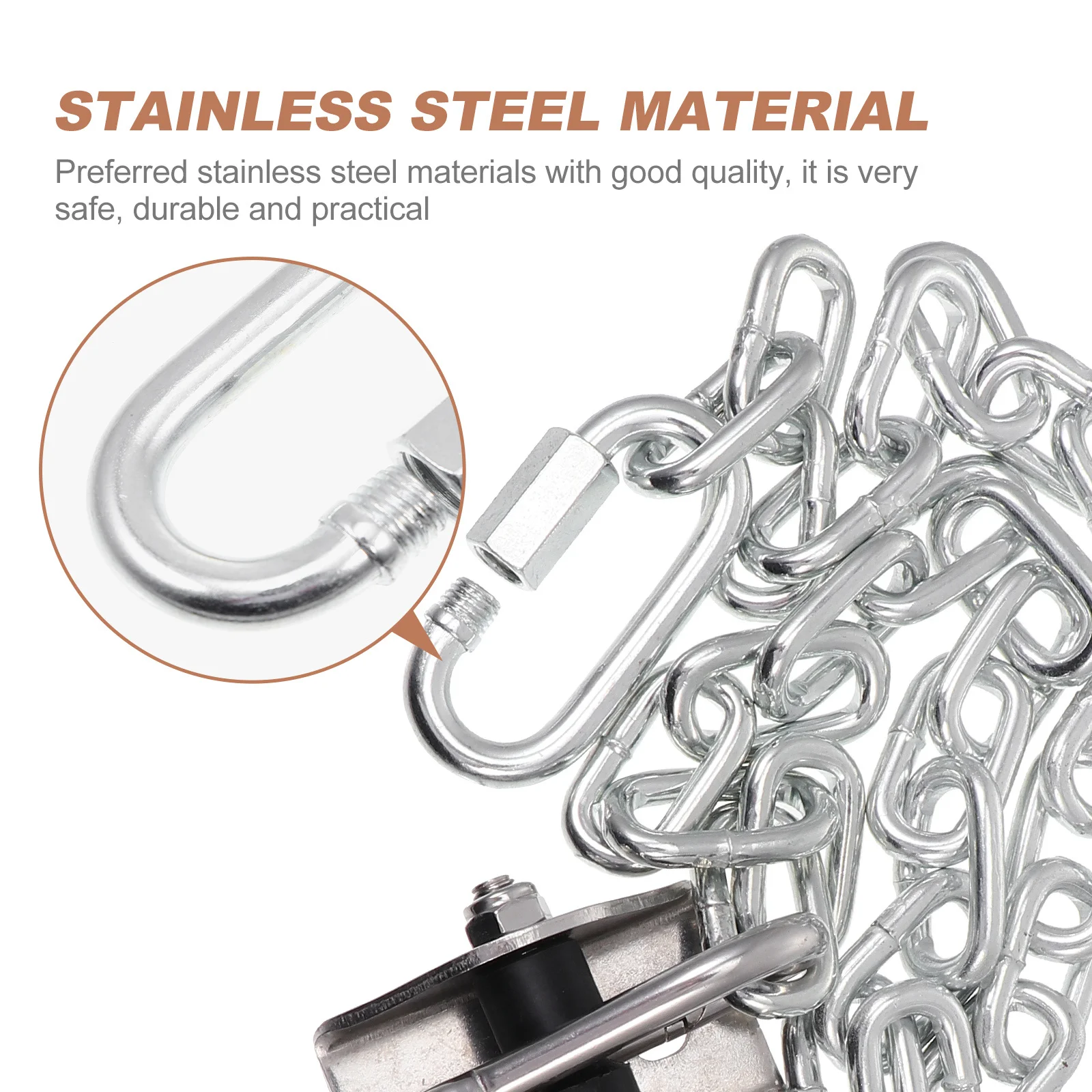 

1Set Stainless Steel Swing Hanging Hook Suspension Kit Heavy Duty Swing Fixing Chain Hammock Fit Lifting Hook Fitness Equipment