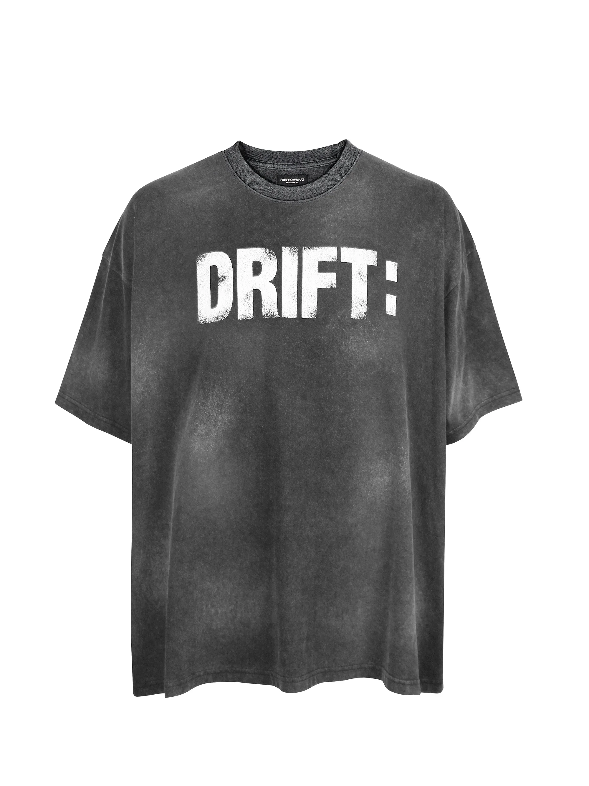 FAR ARCHIVE heavy washed old slogan printed high street loose short-sleeved niche Korean T-shirt