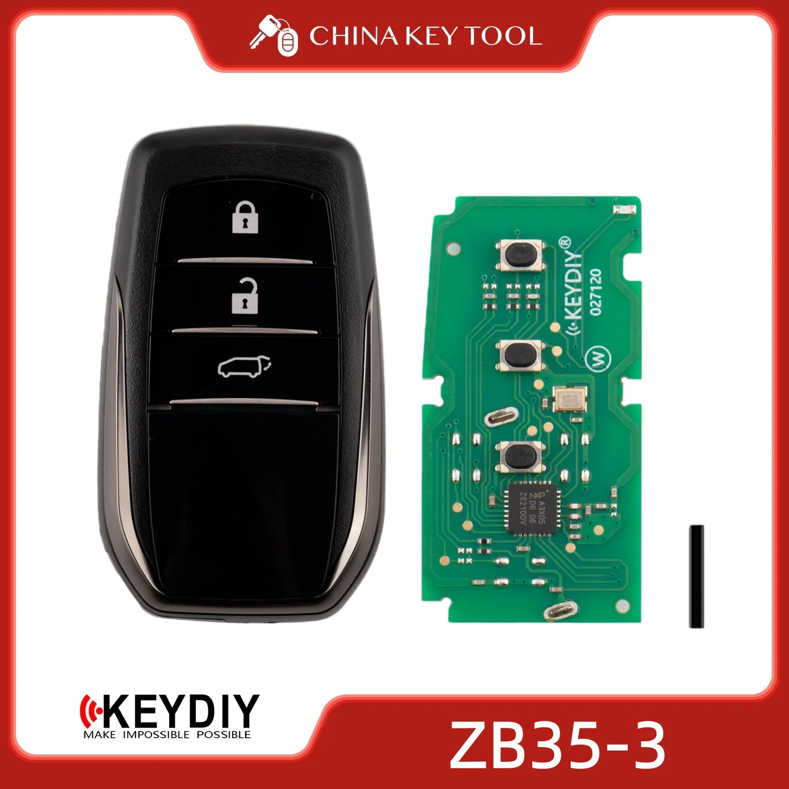 KEYDIY KD ZB35-3 Universal Smart Remote Key 3 Buttons Compatible with Toyota Type
