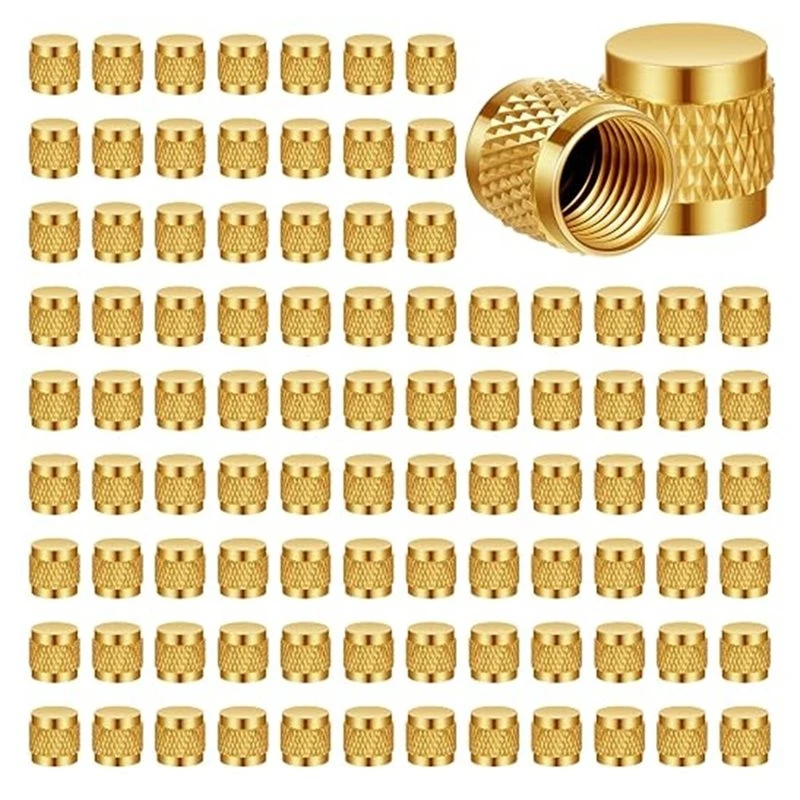 ABRU-1/4 Flare Brass Valve Caps 7/16-20 UNF HVAC Tool Bulk Set Refrigerator And Home Air Conditioner Parts