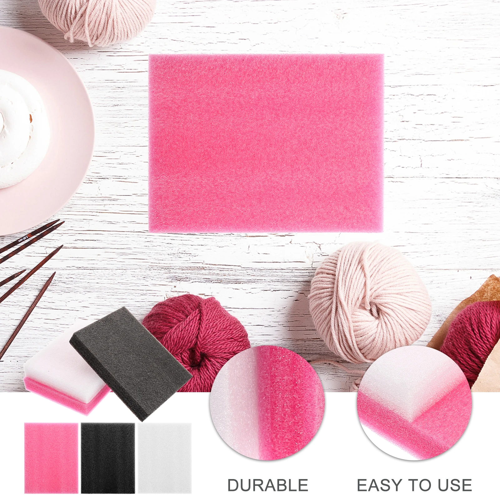 

6Pcs Needle Felting Pads Dense Pearl Cotton Wool Cushions Portable DIY Felting Craft Mats Work Surface Wool Felt Material