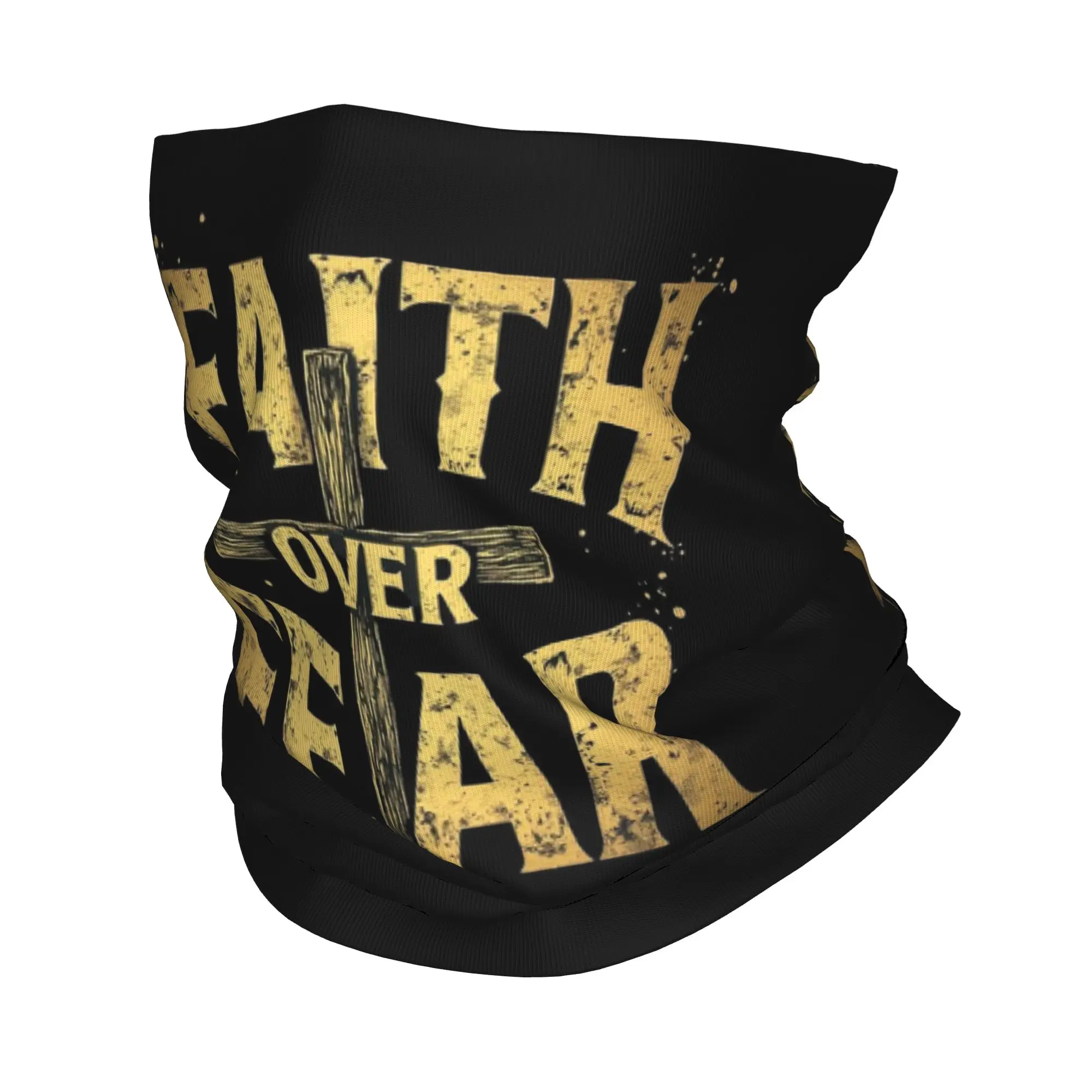 

Faith Over Fear Cross Christian Religious Bandana Neck Cover Printed Face Scarf Multifunction Cycling Scarf Running Unisex Adult