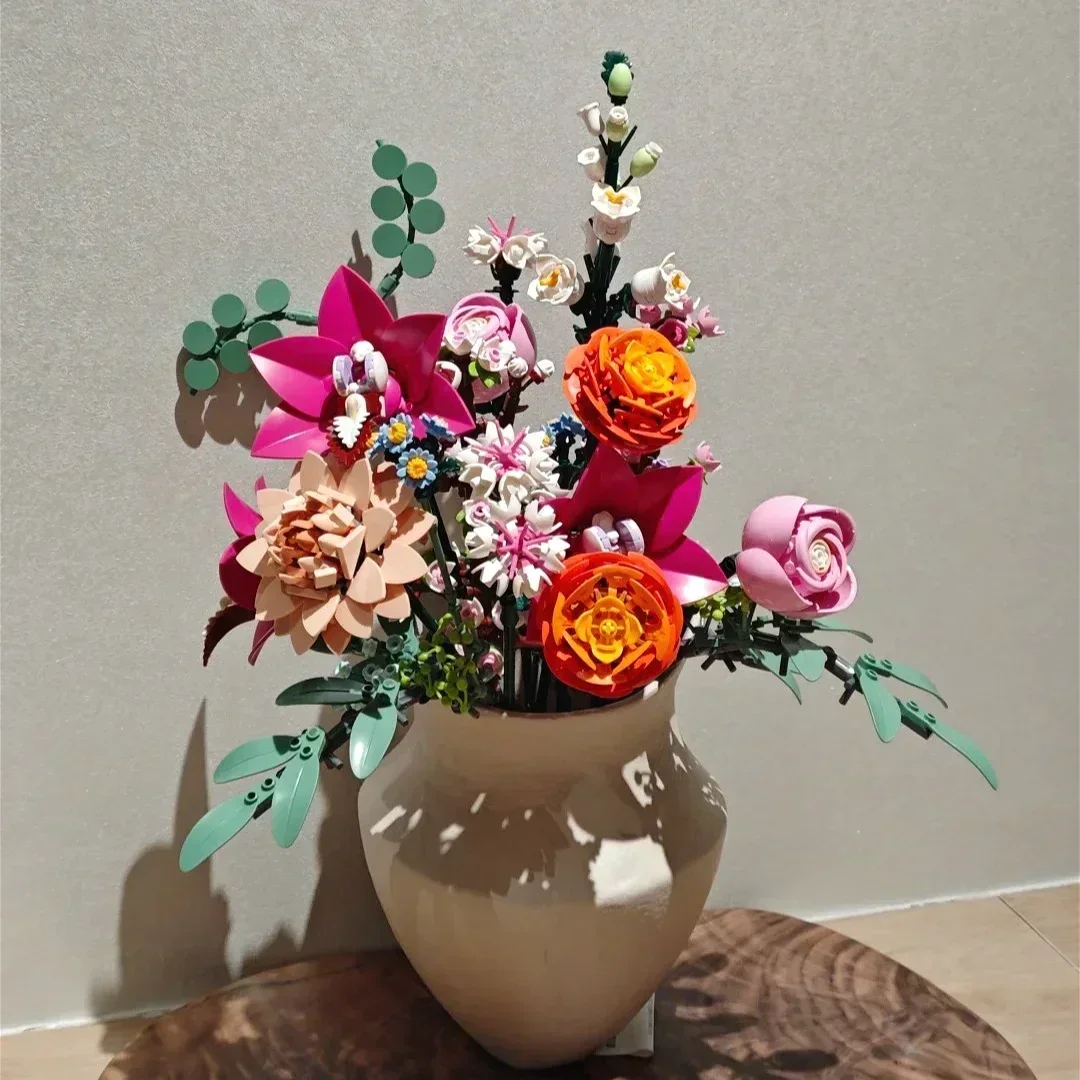 Extensiones periféricas románticas Pretty Pink Flower 10342 compatibles con partículas Legoed adecuadas para regalos de Navidad 749 piezas