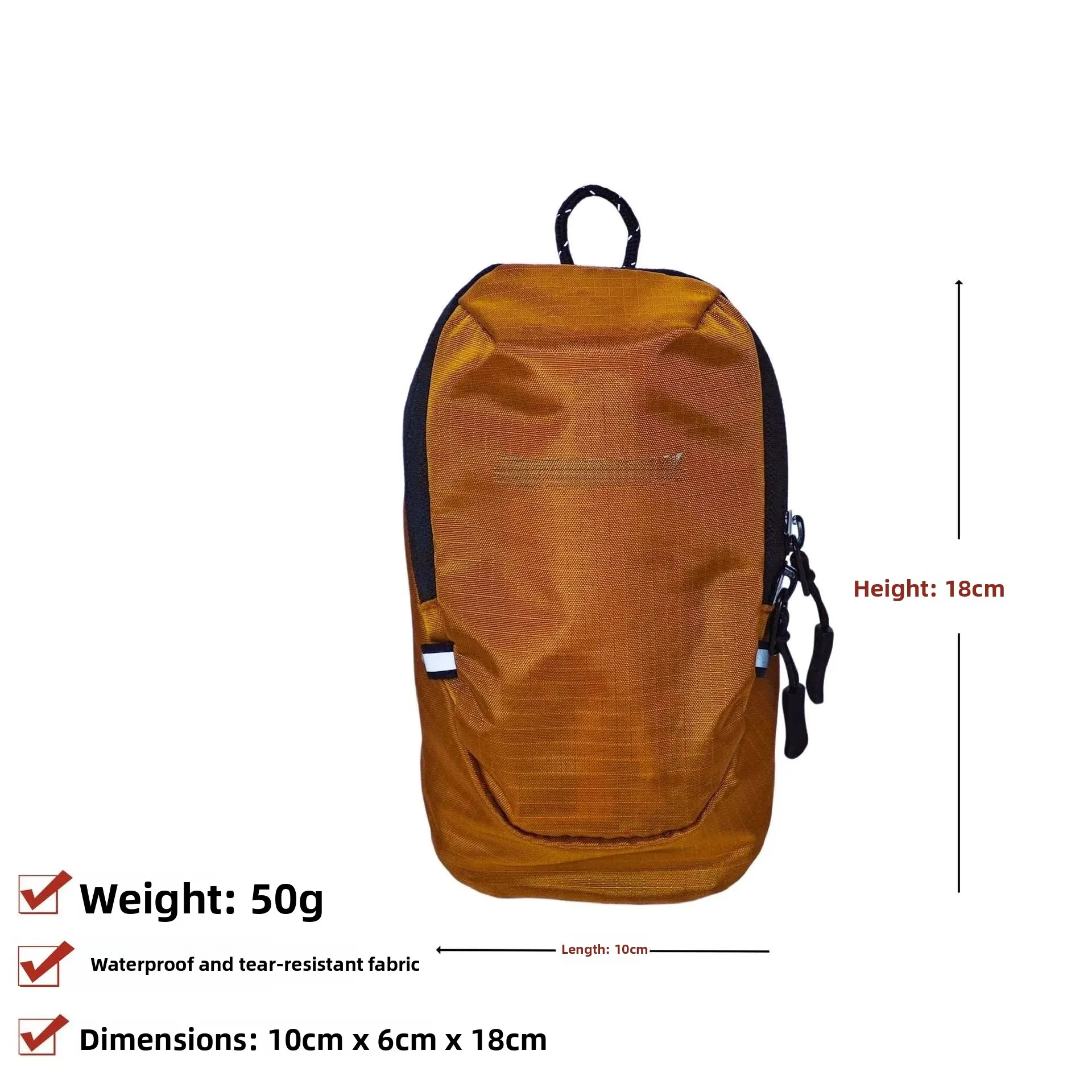 Outdoor Unisex Double Shoulder Bag Travel Hiking Waist Bag Mobile Phone Bag Storage Accessories Bucket Shape Zipper Closure