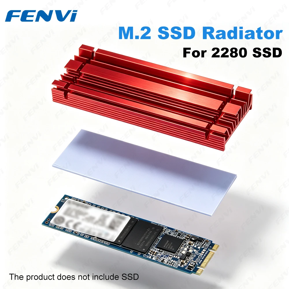 FENVI M.2 NVME SSD Heatsink NGFF M.2 2280 Solid State Disk Aluminum Radiator Cooler With Thermal Silicone Pad For PS5 PC Desktop