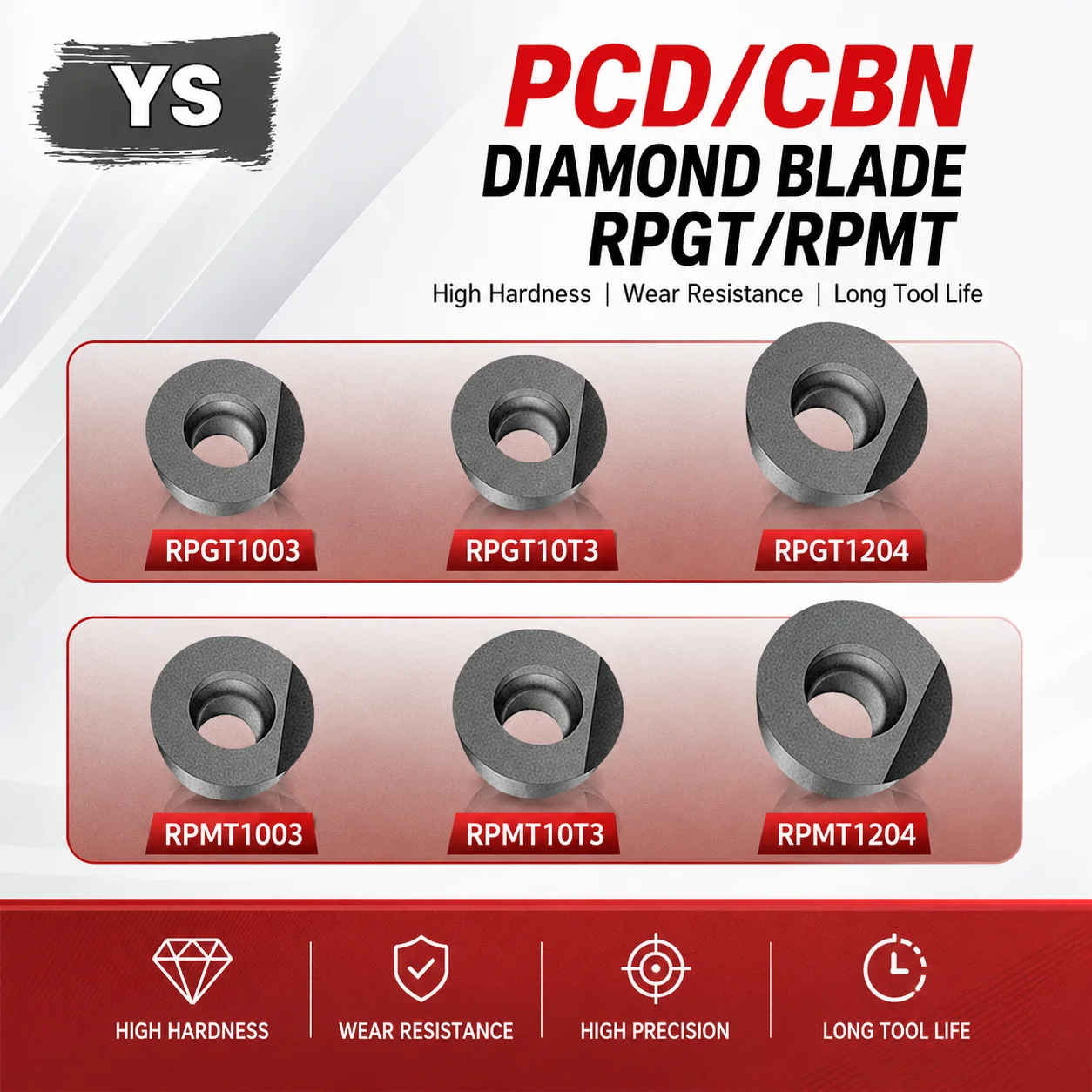 RPGT1003-R5 RPGT10T3MO RPMT1003-R5 RPMT10T3-R5 Diamond Insert RPGT1204MO-R6/RPMT1204-R6 PCD/CBN Aluminum AlloyTool CNC Carbide