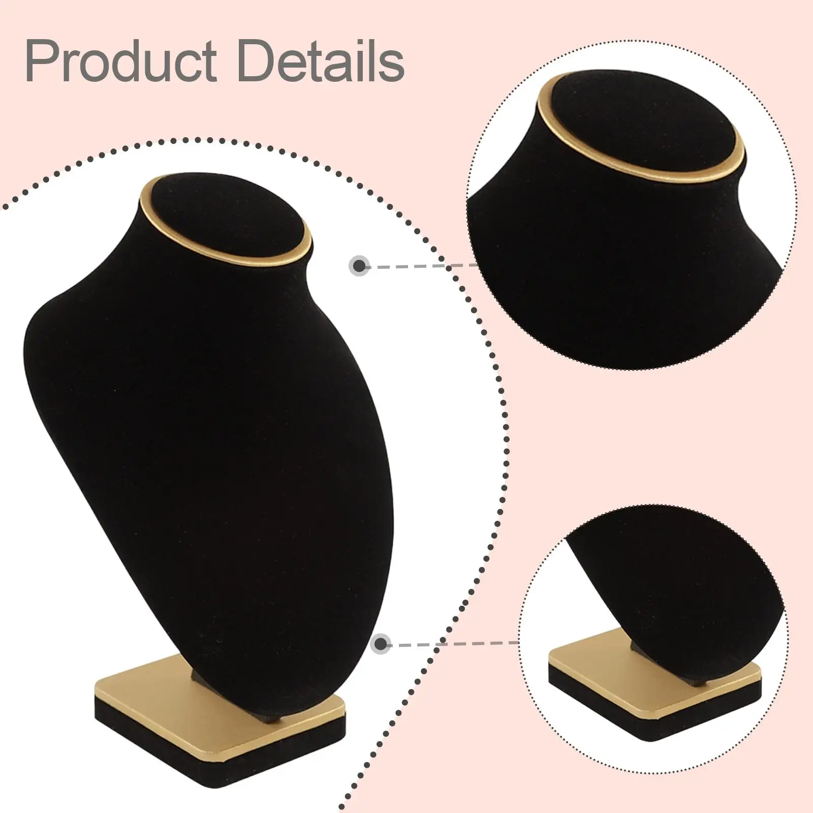 Organizzatore porta collane Espositore per busto in velluto Scaffale da tavolo per boutique e negozi di gioielli