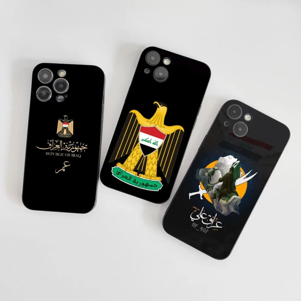 Nation Iraq Flag Phone Case Silicone Soft For IPhone 16 15 14 13 12 11 Plus Pro Max Plus