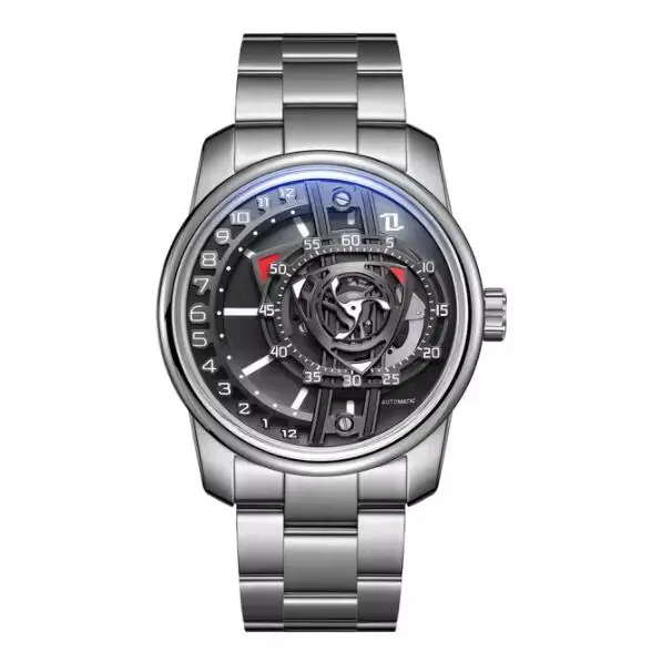 Автоматические Мужские часы OBLVLO, роскошные механические наручные часы 42 мм, светящиеся водонепроницаемые сапфировые уникальные модные дизайнерские часы с роторным циферблатом