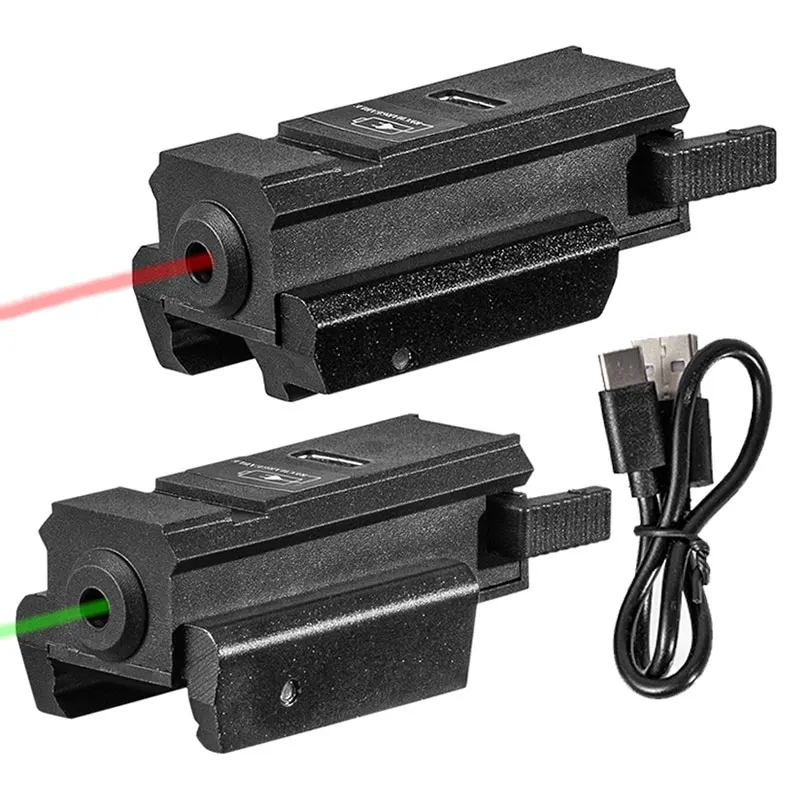 

Tactical Red Green Laser Sight USB Rechargeable Weapon Laser Sight for Rifle Handgun Pistol Airsoft Gun Shooting Laser Pointer