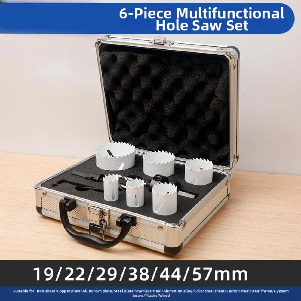Pipe Hole Opener Kit with Safety Lock and Non Slip Hex Shank for Reliable Drilling on Various Machines and Materials
