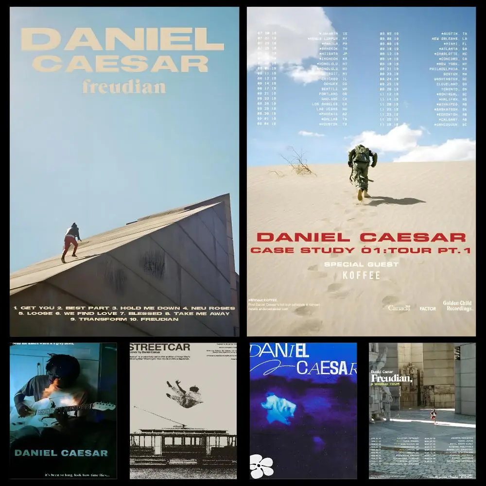 Singer Daniel Caesar R&B Soul Music Poster PP Self Adhesive Decorative HD for Garage Gaming Room Living Room Gift