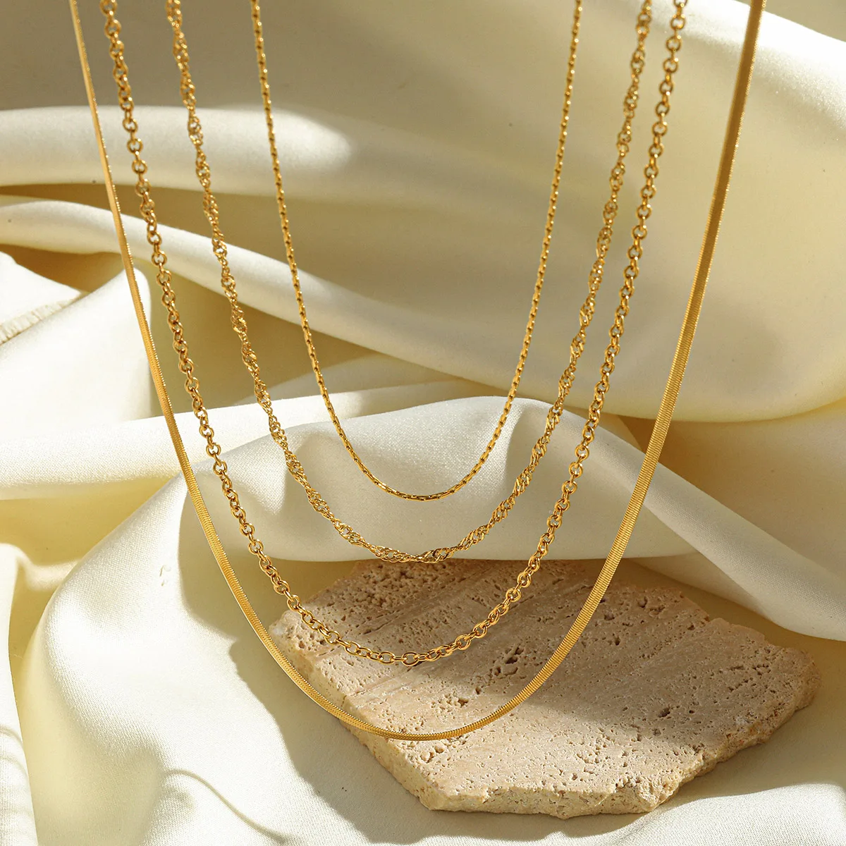 

316 Stainless Steel Gold Plated Choker Necklaces for Unisex Personalized Boho Minimalist Classic O-Chain Necklace Jewelry Gifts