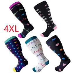 Calcetines de compresión hasta la rodilla para hombre, medias deportivas para correr, ciclismo, antifatiga, venas varicosas, senderismo, baloncesto, 4XL Plus