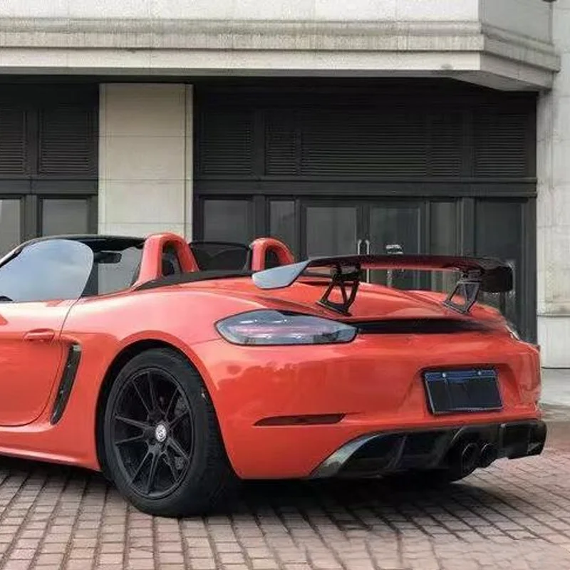 جودة عالية الجيل الثاني من ألياف الكربون تعديل جناح ذيل القدم العالية جناح ثابت مناسب لـ 981 987 718GT #4