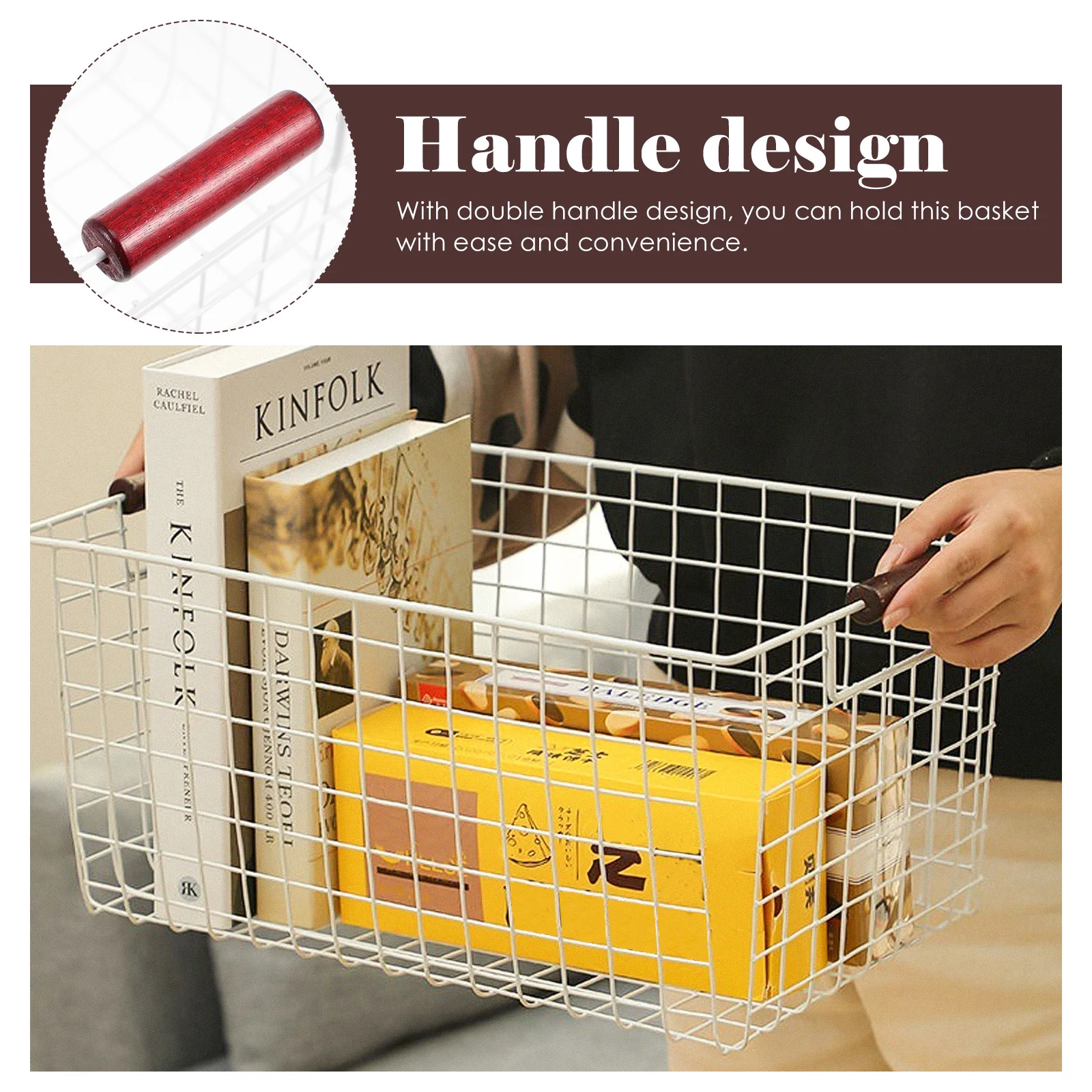 

Stainless Steel Basket Home Storage Multi-Use Wire Pantry Food Organizer Kitchen Countertop Decorative Sundries Holder