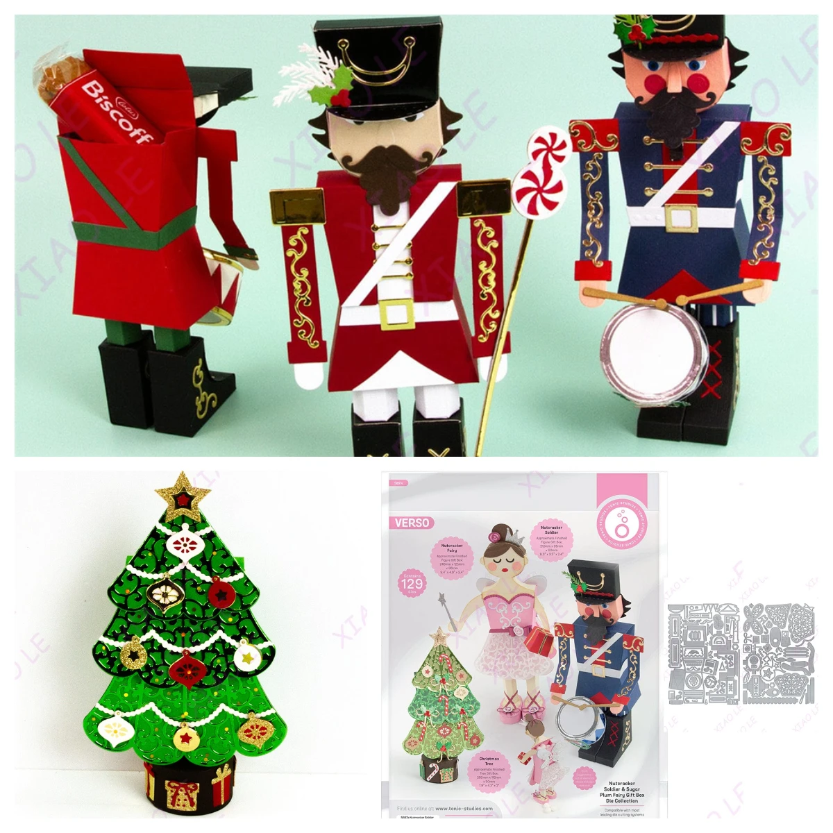 

Newest Nutcracker Soldier & Sugar Plum Fairy Gift Box Cutting Dies For DIY Craft Making Decoration Greeting Stencil Paper Card